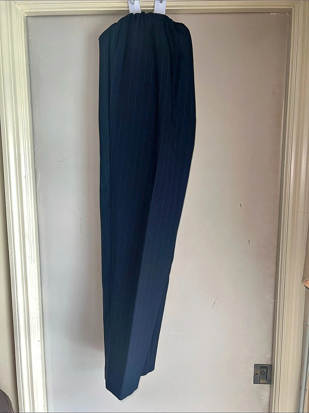 Women's Wide Leg Striped Pants in Blue